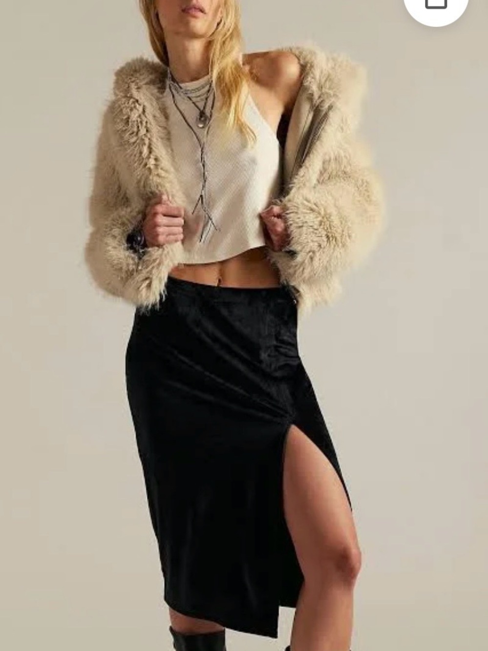 NEW Free People Dolan Velour Column Midi Skirt XL